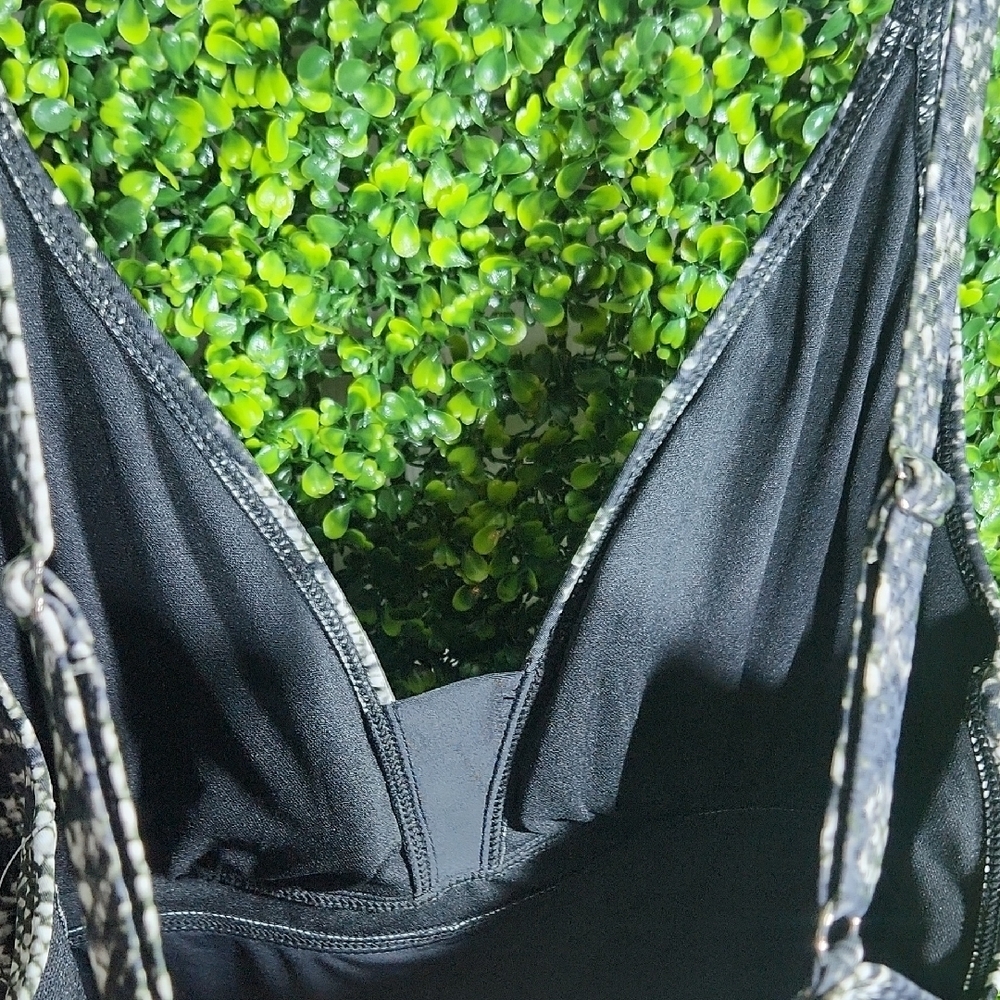 Jaclyn Smith Black and Gray Bustier Camisole Bikini Snake Akin Design Size 24W - Picture 10 of 11